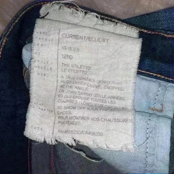 Current/Elliott The Stiletto 80s Distressed Mid Rise Jeans Womens 28 Medium Wash - Picture 10 of 13